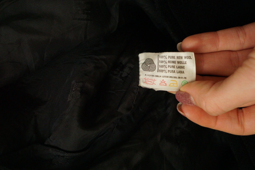 Mujer DAKS Londres Abrigo Lana Negro Vintage 90's Talla M IT42 F38 US8 GB10 - Imagen 8 de 8