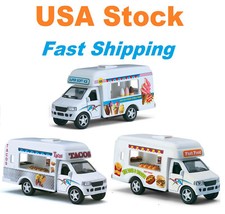 Camión de helados, camión de tacos, camión de comida rápida, coche de juguete modelo fundido a presión, Kinsfun, 5"