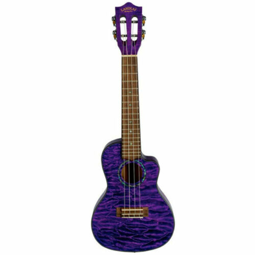 Lanikai QM-PUCEC Concert Ukulele with Cutaway & Electronics - Purple Stain - Picture 2 of 4