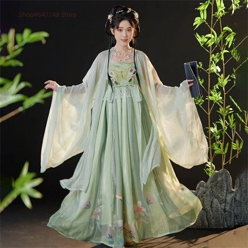 VETEMENTS Abito Hanfu Cinese Retrò Antico Vintage Floreale Palcoscenico Costume Vestiti Festa