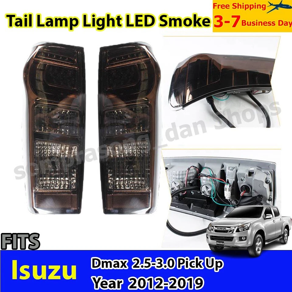 Smoke LED Rear Tail Lights for Isuzu Dmax Pickup 2.5 3.0 2012-2019 - Imagem 2 de 4
