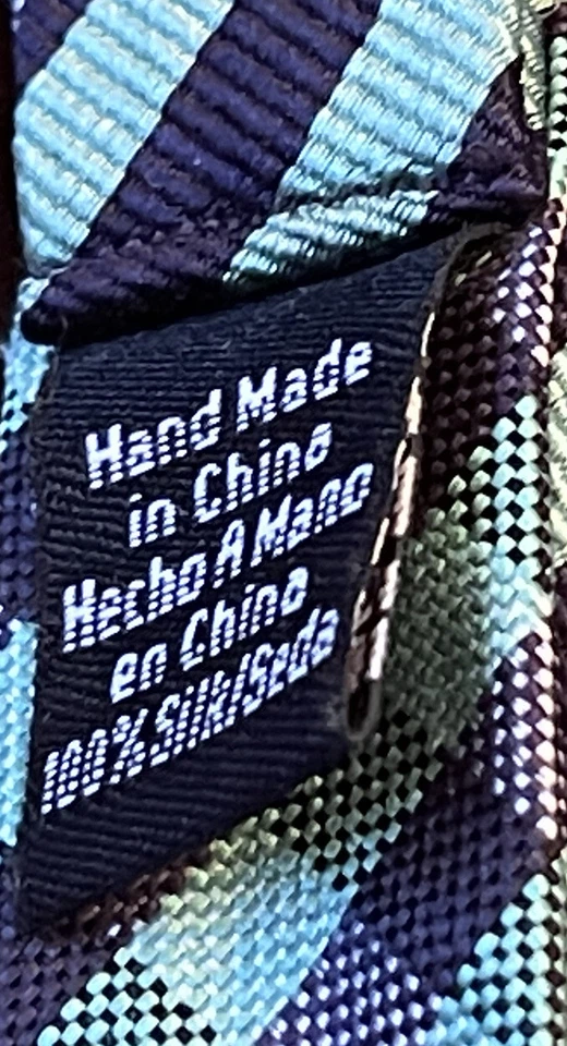 Croft & Barrow, Blue, Green, Hand Made, 100% Silk, Men’s Bow Tie, Made In Chin - Image 4 of 4