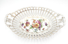 Beautiful Antique Dresden Porcelain Bavaria Flowers Reticulated Serving Dish