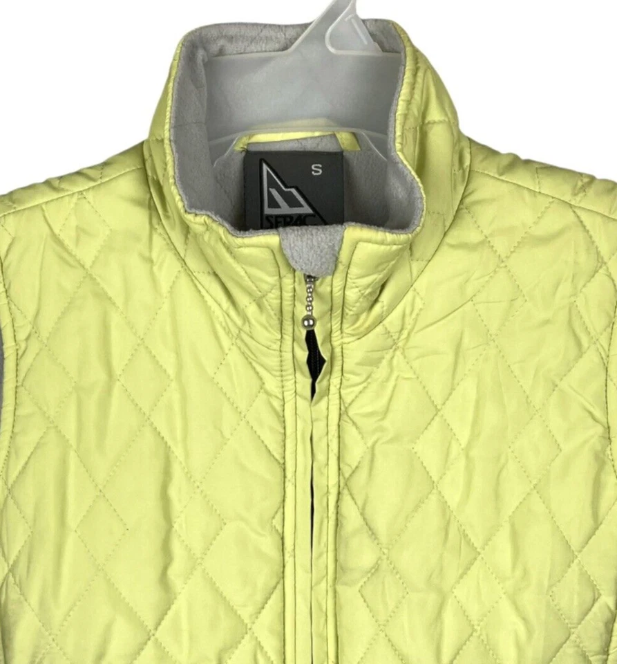 Chaleco acolchado Serac forrado de vellón cremallera completa acolchado para mujer S nailon poliéster amarillo Foto 3 de 4
