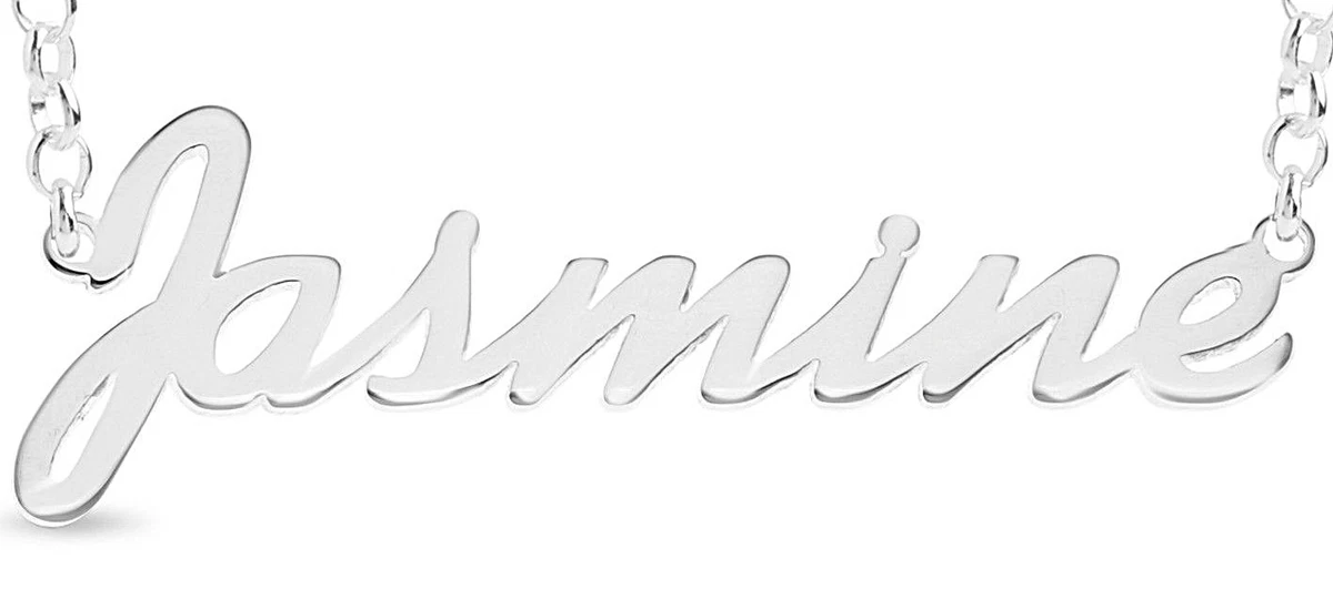 925 Sterling Silver JASMINE Name Necklace Womens Pendant Gift
