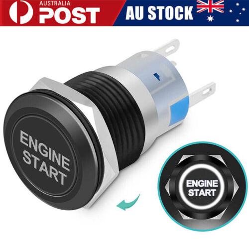 12V Engine Start Switch Waterproof Car Push Button Ignition Starter Black AU - Picture 1 of 11