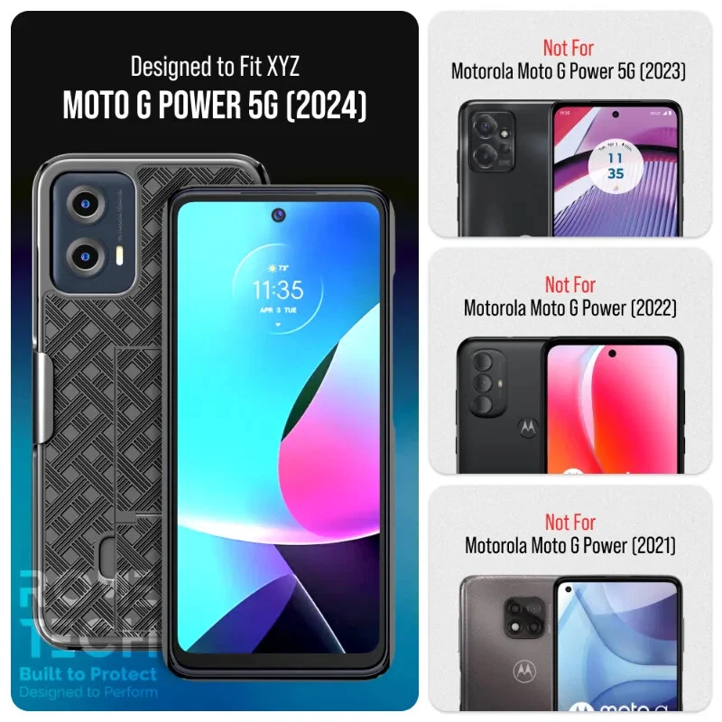 适用于摩托罗拉 Moto G Power 5G (2024) 皮带夹皮套手机壳,混合保护套 — 第 2/4 张图片