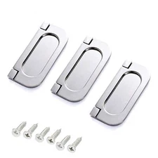 Recessed Type Furniture Wardrobe Drawer Pull Handle Silver Flat Cabinet Flush Ri