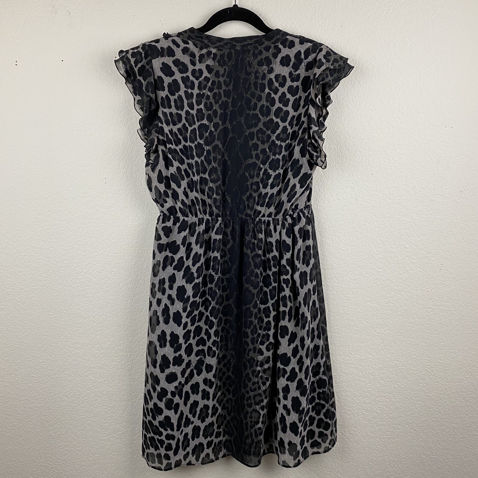 ZARA BASIC Animal Print Ruffle Flutter Sleeve MED… - image 6