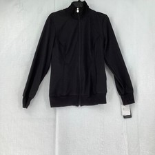 Cherokee Women's Black Long Sleeve Mock Neck Full Zip Jacket Size Small
