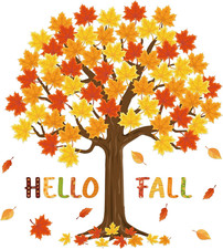 102 PCS Fall Tree Bulletin Board Decorations Autumn Maple Leaves Tree Paper Cuto