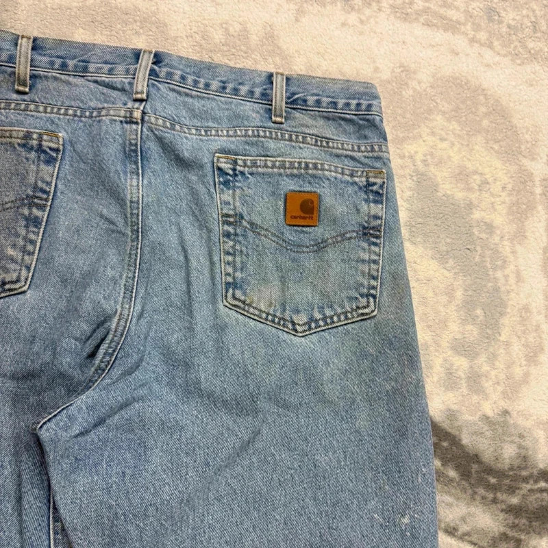 VTG Carhartt 90s Traditional Fit Light Wash Denim Workwear Jeans Size 36 x 32 image 7