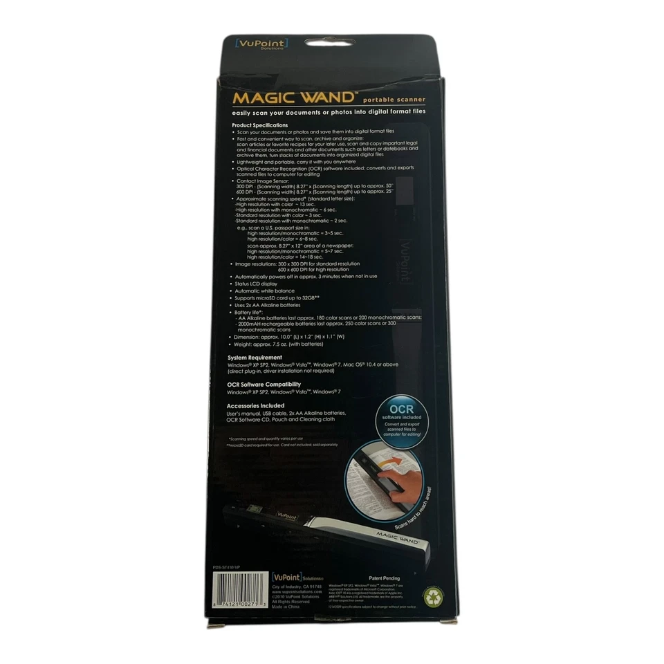 VuPoint Magic Wand Portable Scanner - New - OCR Software Included - Image 2 of 4