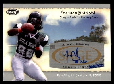 2008 SAGE Aspire #H2 Yvenson Bernard Rookie RC Silver Autograph /250
