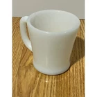 Vintage Fire King Milk Glass D Handle Mug White Oven Ware Made in USA 1950s