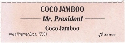 Juke Box Title Strip: Mr. President: Coco Jamboo