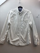 Tommy Hilfiger Men's White 100 cotton long-Sleeve Button-Front Size Lg/Slim