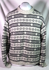 Vintage Trader Bay Geometric Argyle Sweater Mens Large Multicolor Made In USA