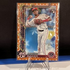 ⚾️ Darren Baker Rookie Card! 2025 Topps Gold Holiday Lights Candy Cane Nationals