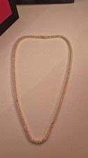 Tennis Necklace 925 Sterling Silver, - 3mm Gold 14K