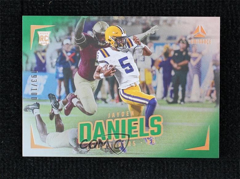 2024 Panini Luminance Rookies Green 93/100 Jayden Daniels #182 Rookie RC 16wc