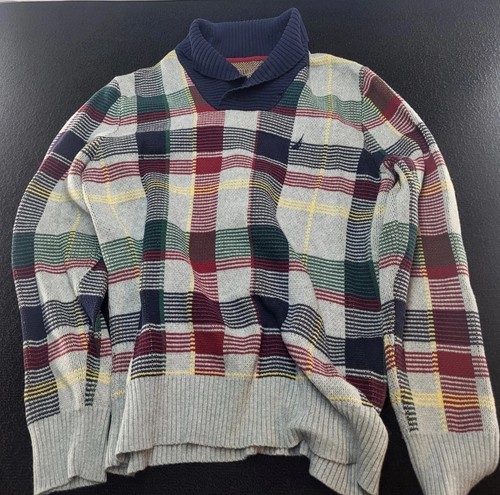 Pull Homme Nautica à Rayures - Taille M - Noir - 100% Authentique - Occasion Très Bon état