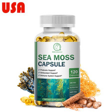 Irish Sea Moss 120ct, Bladderwrack Powder, Immune  Thyroid Care 2000mg