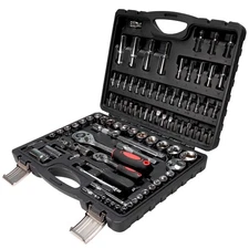 95piece Socket Wrench Set with 1/2" 1/4" Ratchet Wrenches Mechanics Tool Metic