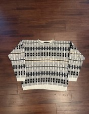 VTG Croft Barrow Mens XL Sweater Crew Neck Grandpa Cotton Blend Made In USA