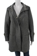 Cappotto donna Les Copains grigio colletto bottoni lana cashmere taglia 46