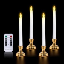 LED Window Candles, Christmas Flameless Window Candle Lights with Timer Batte...