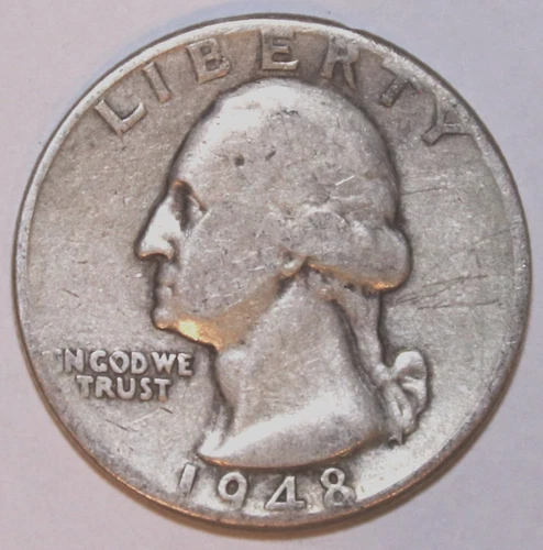 1948-P Washington Silver Quarter - Very Good - Details - #2559EA