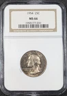 1954 Washington Silver Quarter 25C NGC MS66 - Old Glory C&C Daily 1c Auction!