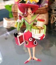 Society Shopping Lady with Presents Bags Christmas Ornament Santa's Factory