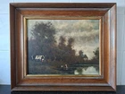 Barbizon School style Camille Corot, oil masonite, mid-20th century, Hungary