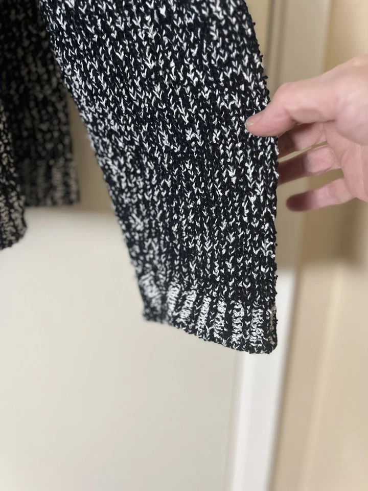 Suéter Eileen Fisher Variegado Tejido Abierto Algodón Orgánico Talla S Cuadrado Recortado Foto 3 de 4