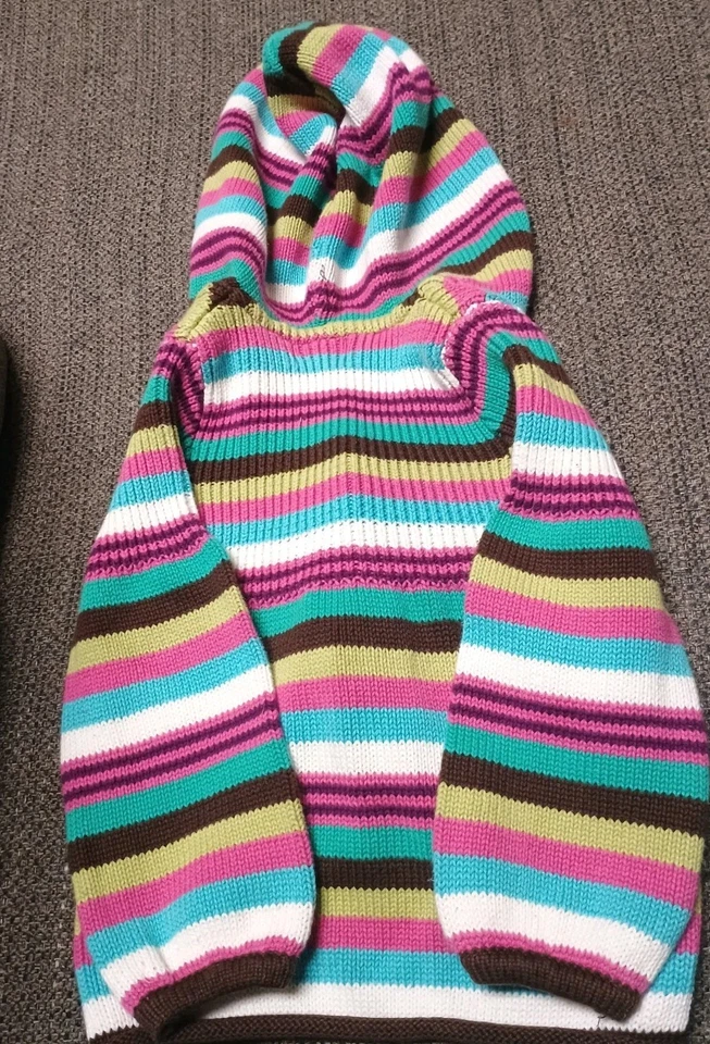 Savannah Girls Long Sleeve Striped Sweater Size 3T Multicolored Floral Applique - Image 2 of 4