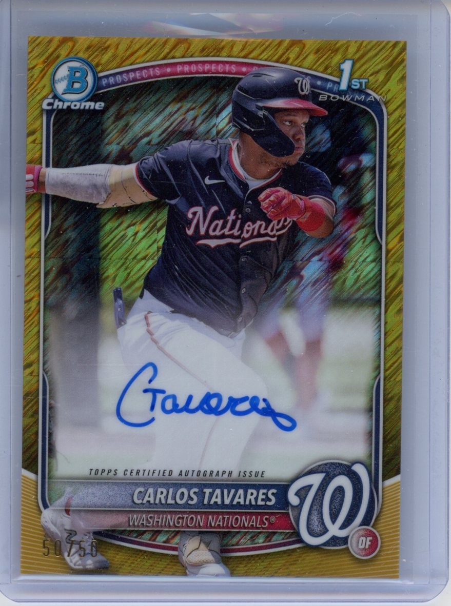 2025 Bowman Chrome #CPA-CT Carlos Tavares 1st Bowman Gold Shimmer Autograph /50