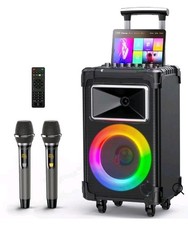 JYX FanFun AN20 Karaoke Machine with 2 Wireless Mics and Vocal Elimination