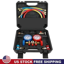 3 Ways Manifold Gauge Set for AC Refrigeration Charging Hose R134A R22 R12 R502