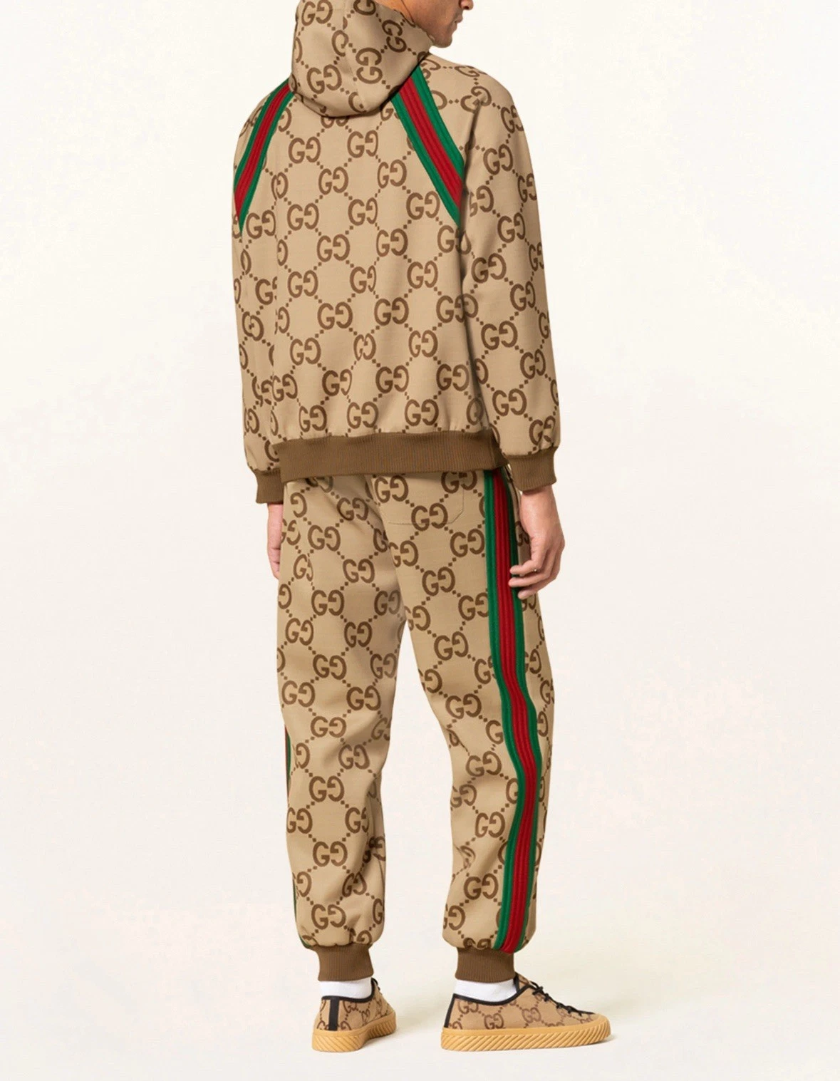 GUCCI Giacca GG Supreme Bomber con Cappuccio Taglia Large Autentica Zip Up Uomo