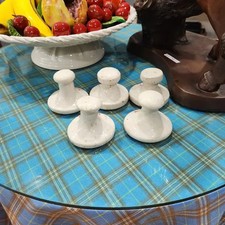 Vintage 5 Piece Rice Mold Set Antique Ceramic