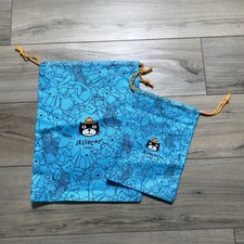 Jellycat London Sack Drawstring Gift Dust Bag Lot Of 2 Small And Medium Blue