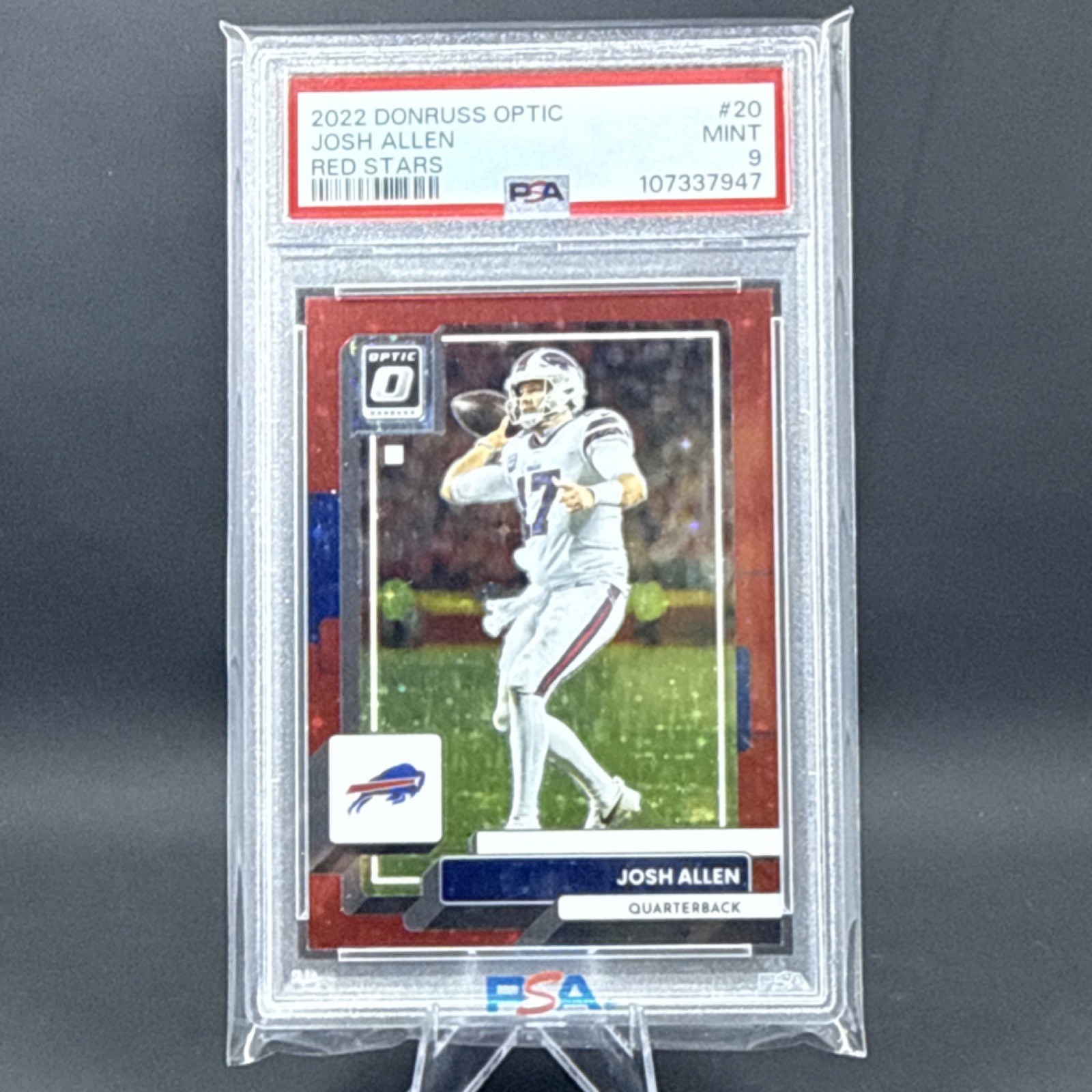 Panini Donruss Optic 2022 Josh Allen Red Stars Prizm #20 Bills PSA 9