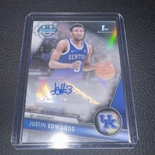 2023-24 Bowman University Chrome Chrome Prospect Autographs Justin Edwards /250