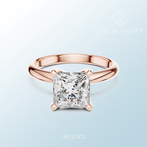 2.00 CT Princess Lab Grown Diamond Engagement Ring IGI Certified 14k Gold - Picture 5 of 12