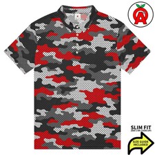 Outdoor Style Camo Print Slim Fit Polo Shirt Men