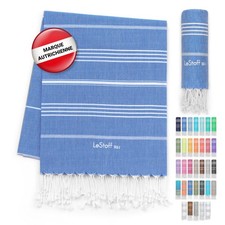 Fouta Hammam pour Sauna 100% Coton Bio 95x180 cm Bleu Ciel Serviettes