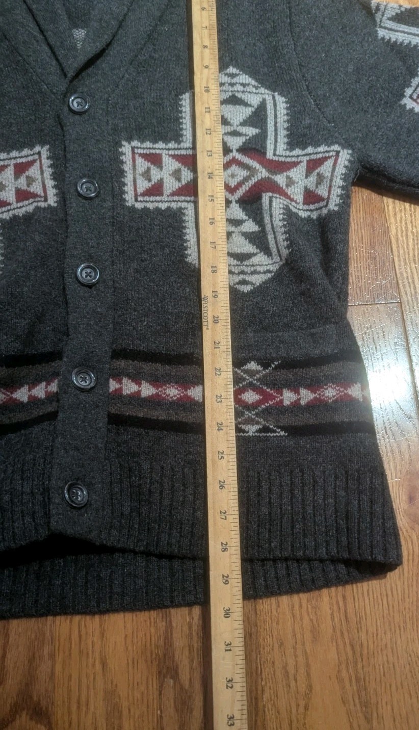 Pendleton Crossroads Gray & Red Buttoned Cardigan… - image 11