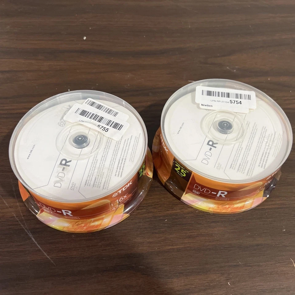 2 TDK DVD-R 4.7GB 120 Minutes 16X Recordable 25-Pack DISCS BRAND NEW SEALED - Image 2 of 3